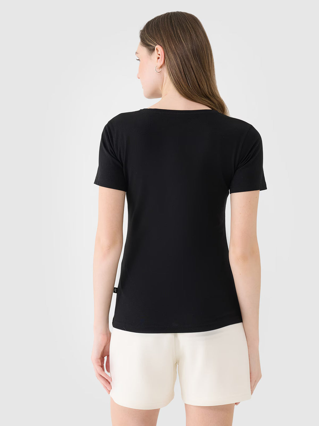 T-shirt slim gładki damski