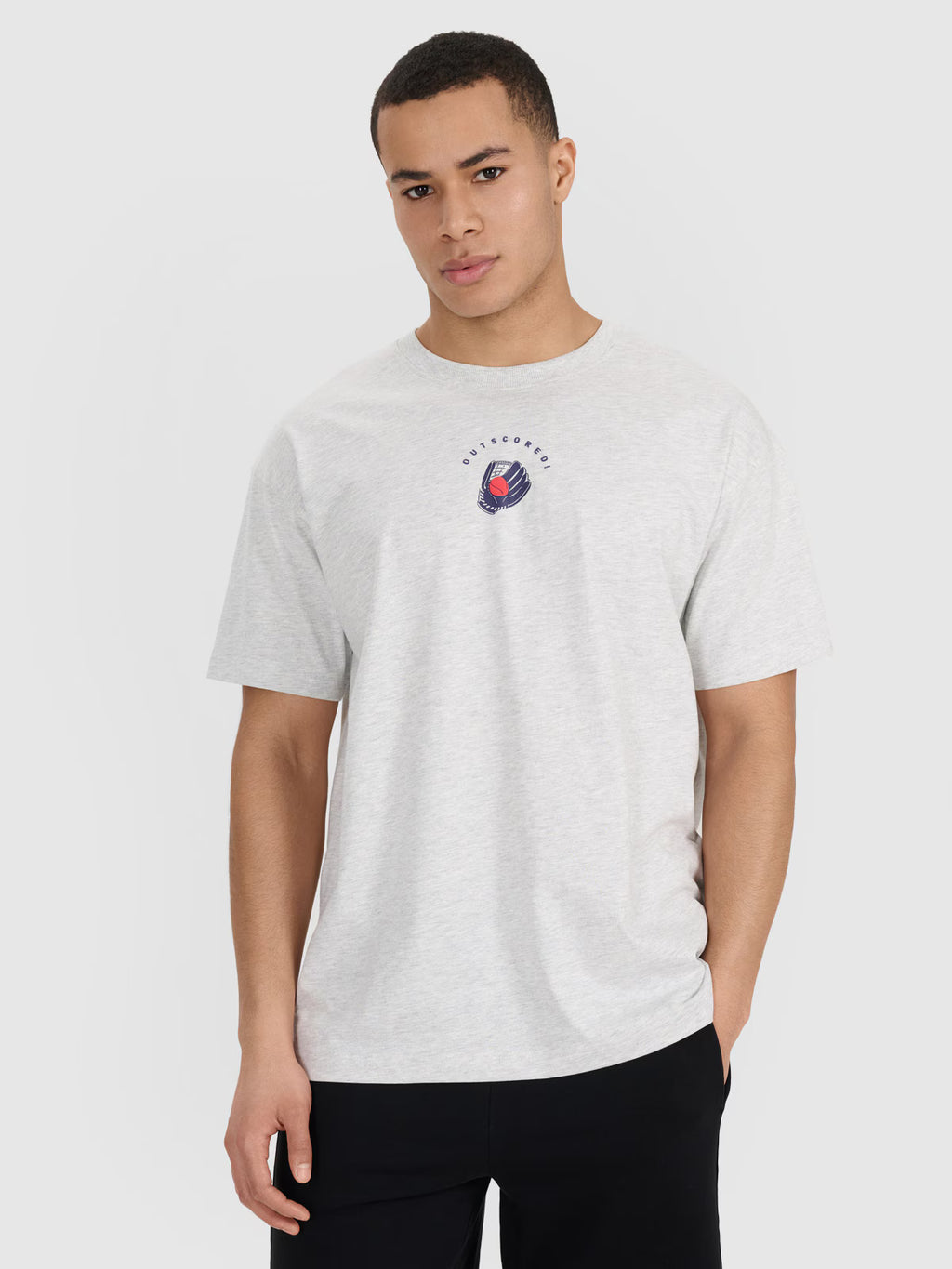 T-shirt oversize z nadrukiem męski