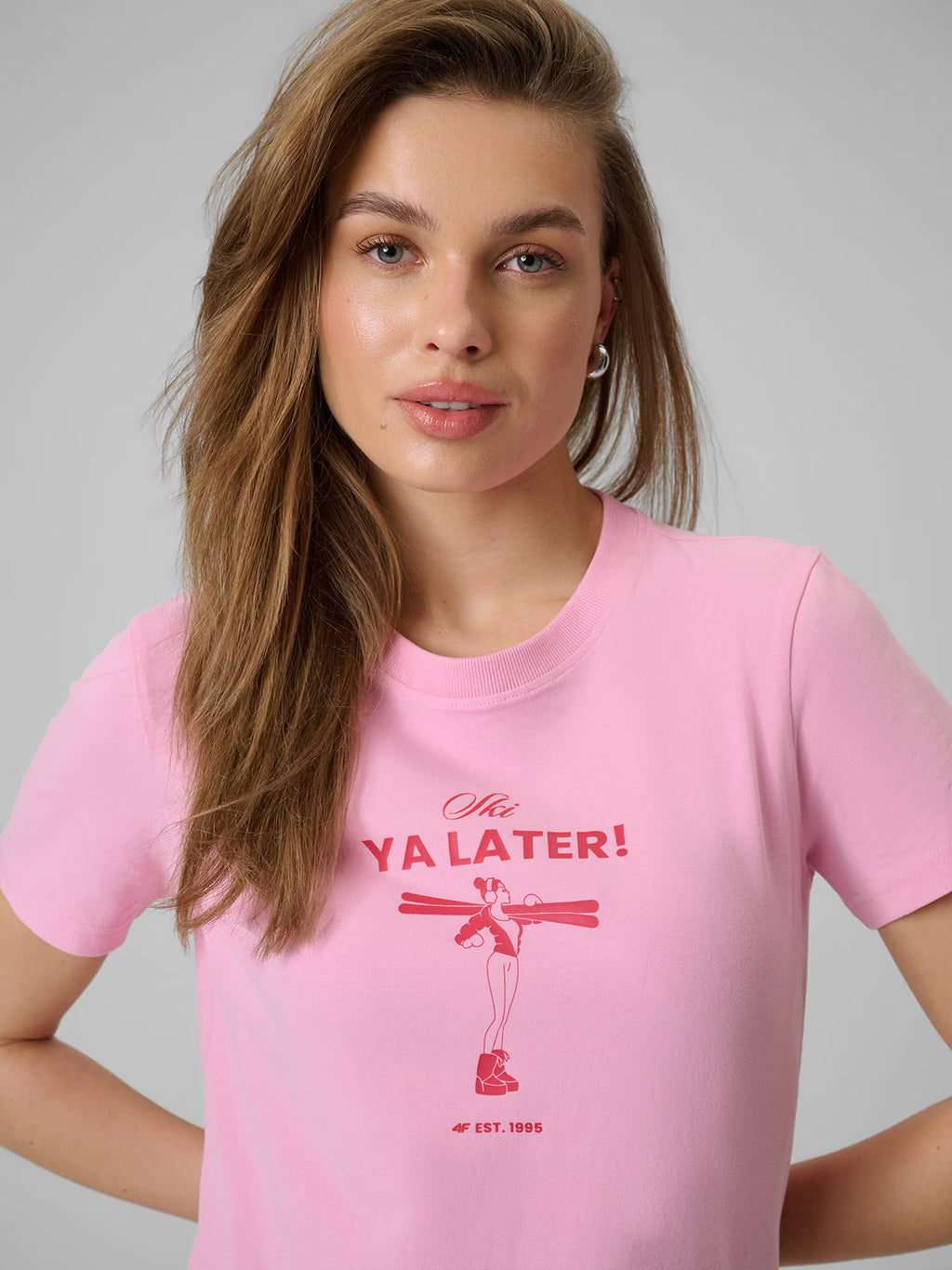 T-shirt regular z nadrukiem damski