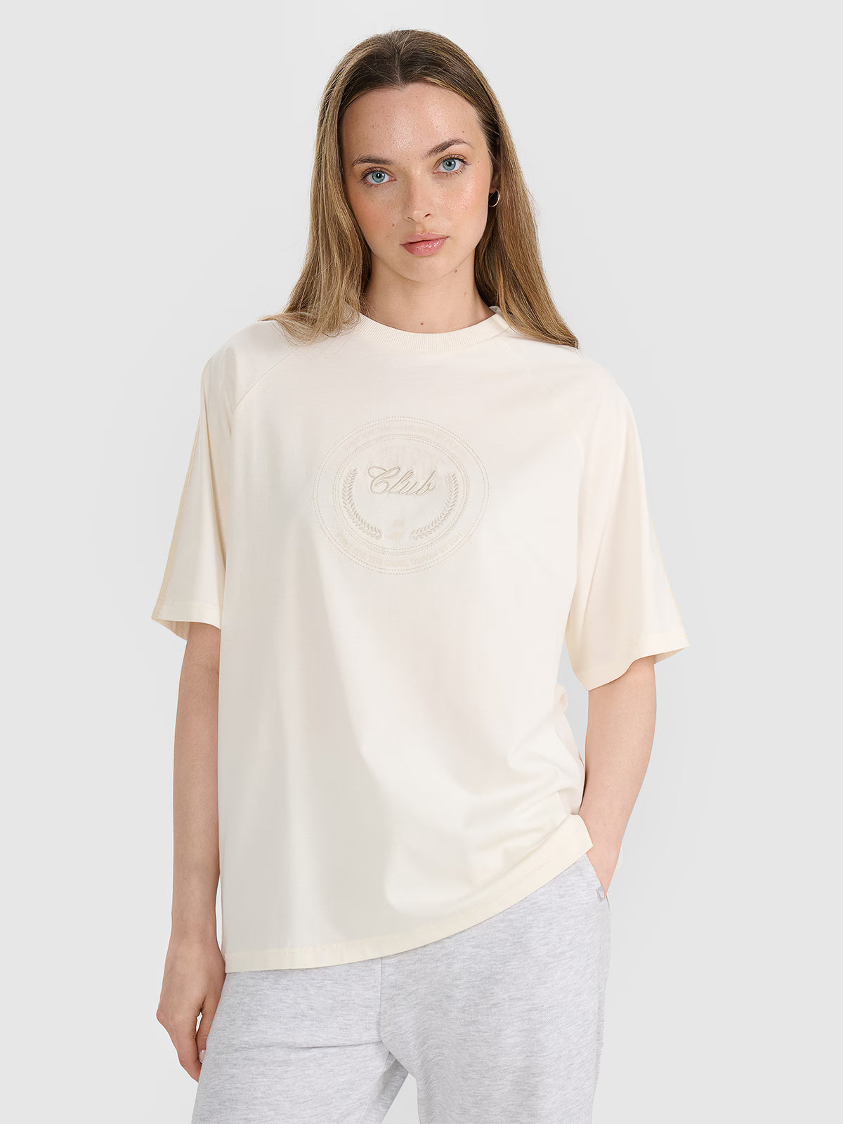T-shirt oversize z nadrukiem damski