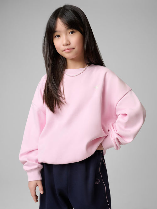Bluza dresowa loose bez kaptura dziewczęca