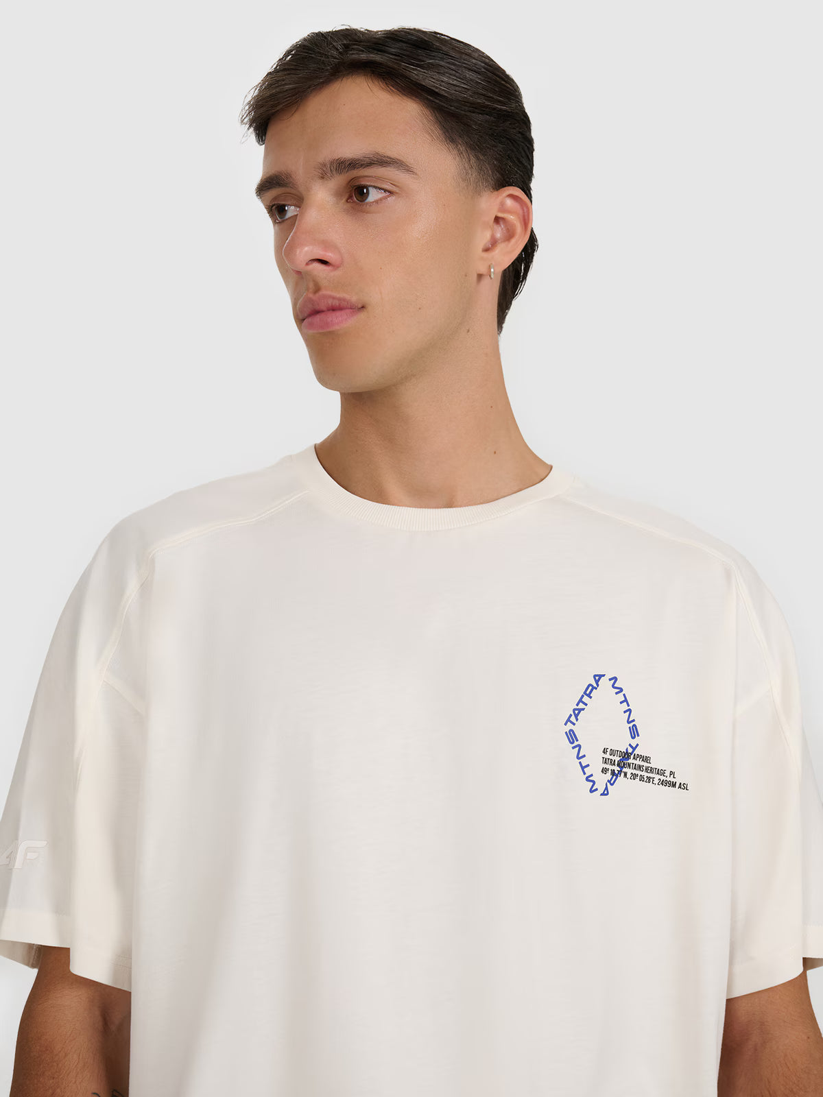 T-shirt oversize z nadrukiem męski