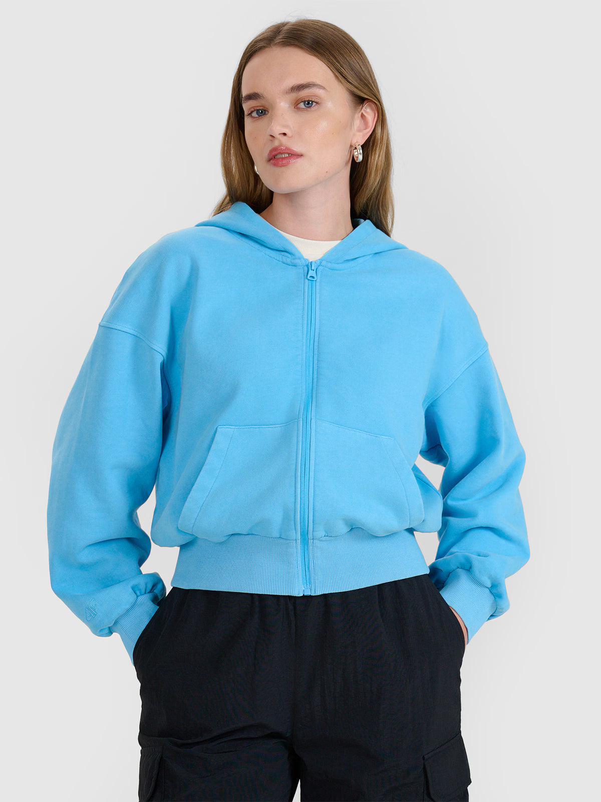 Bluza dresowa rozpinana z kapturem damska