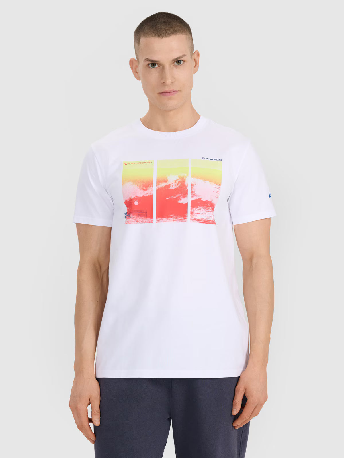 T-shirt regular z nadrukiem męski