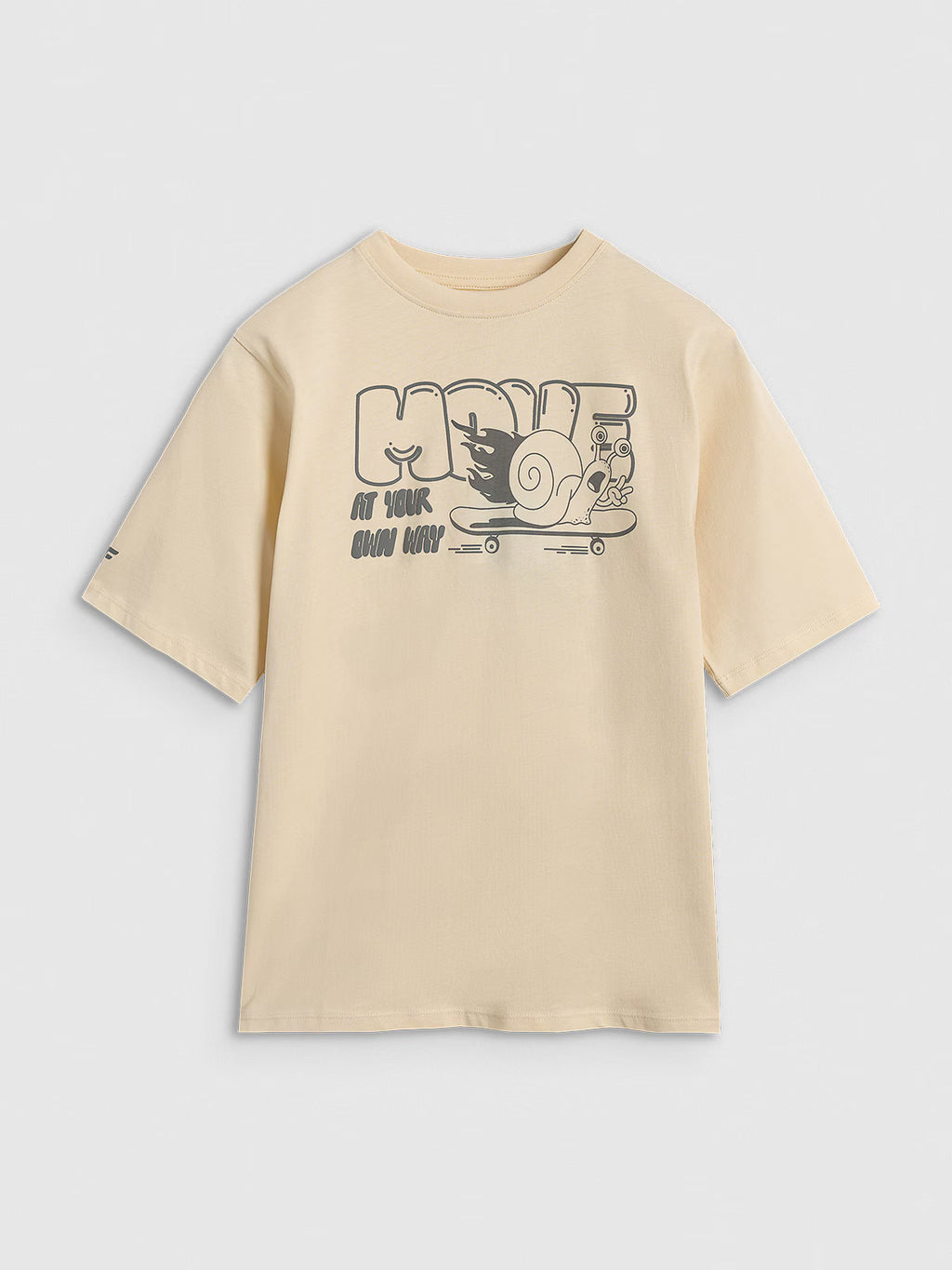T-shirt oversize z nadrukiem chłopięcy