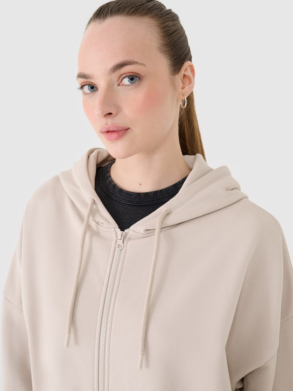 Bluza dresowa rozpinana z kapturem damska