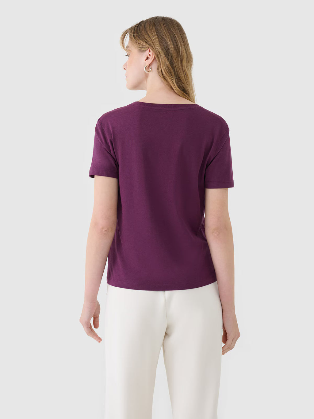 T-shirt oversize z modalem damski