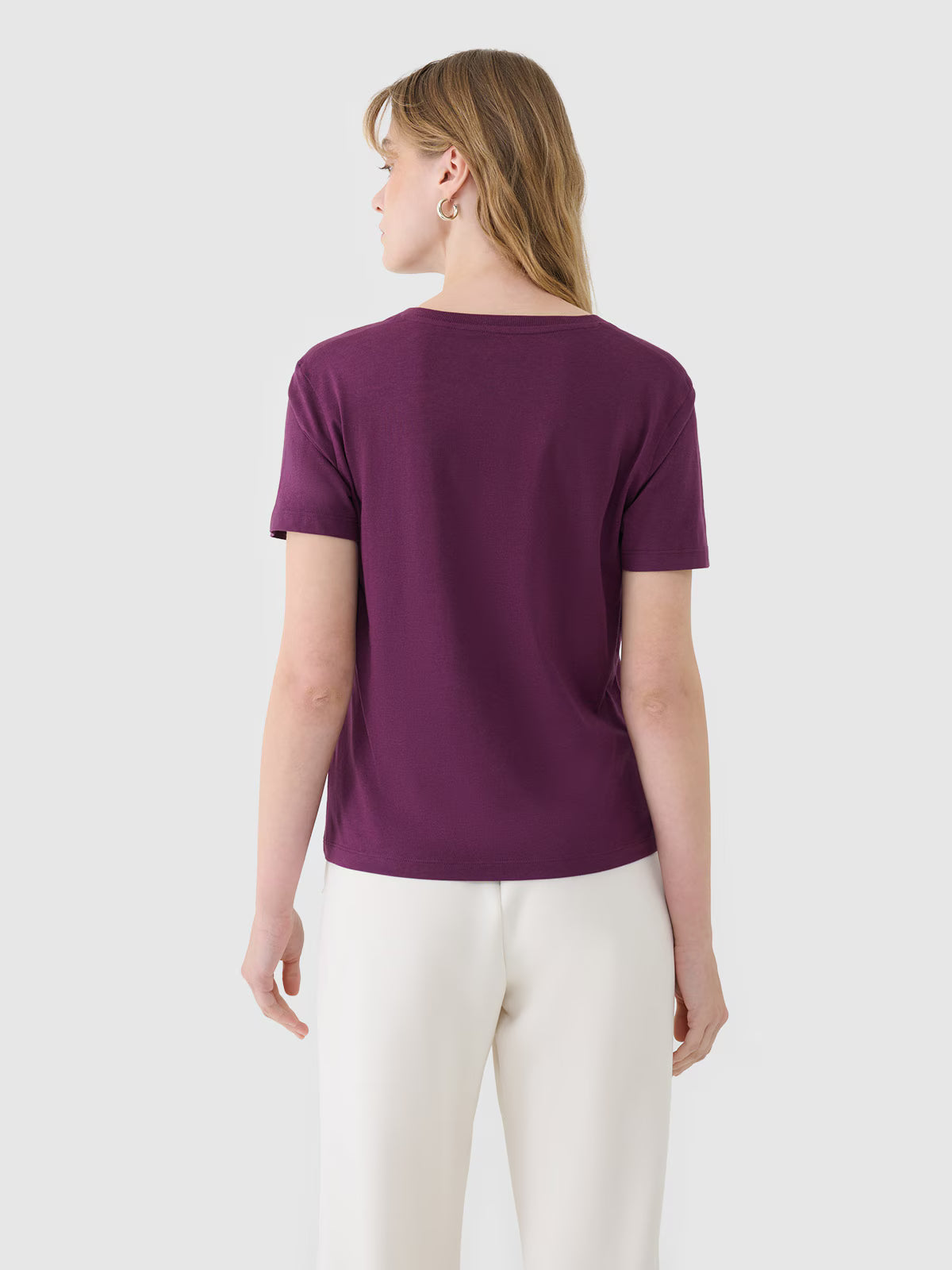 T-shirt oversize z modalem damski