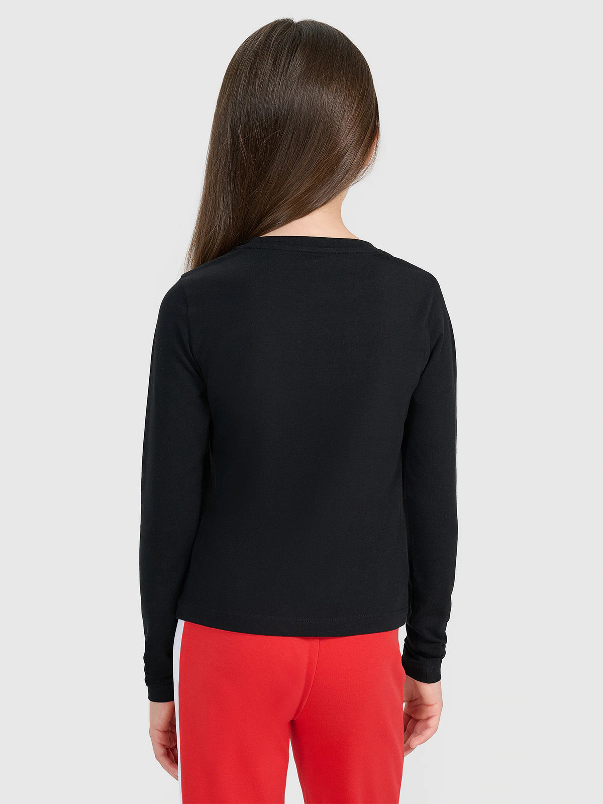 Longsleeve slim gładki dziewczęcy