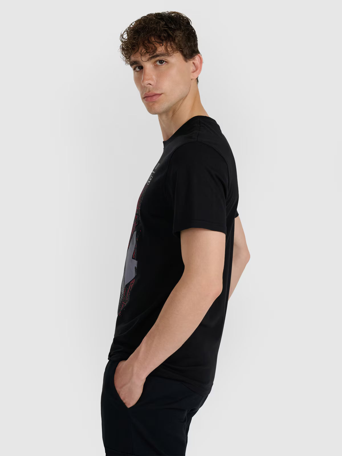 T-shirt regular z nadrukiem męski