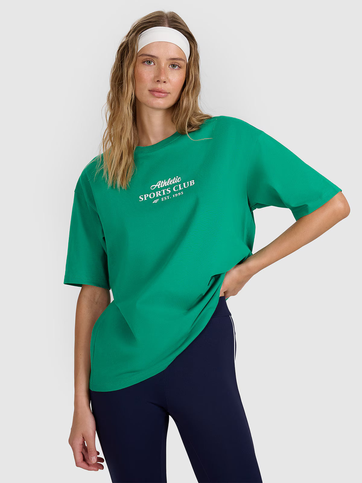 T-shirt oversize z nadrukiem damski