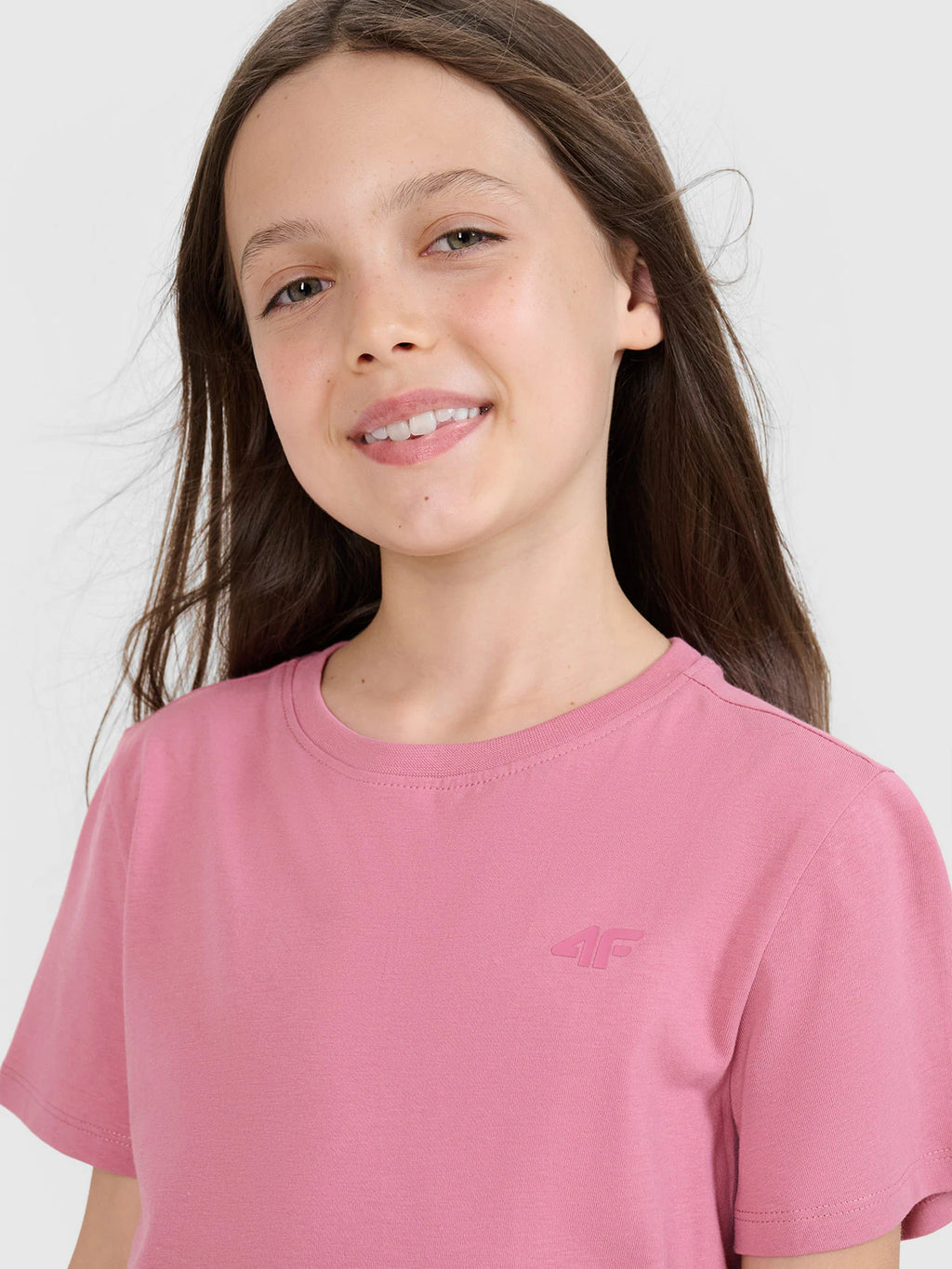 T-shirt regular gładki dziewczęcy