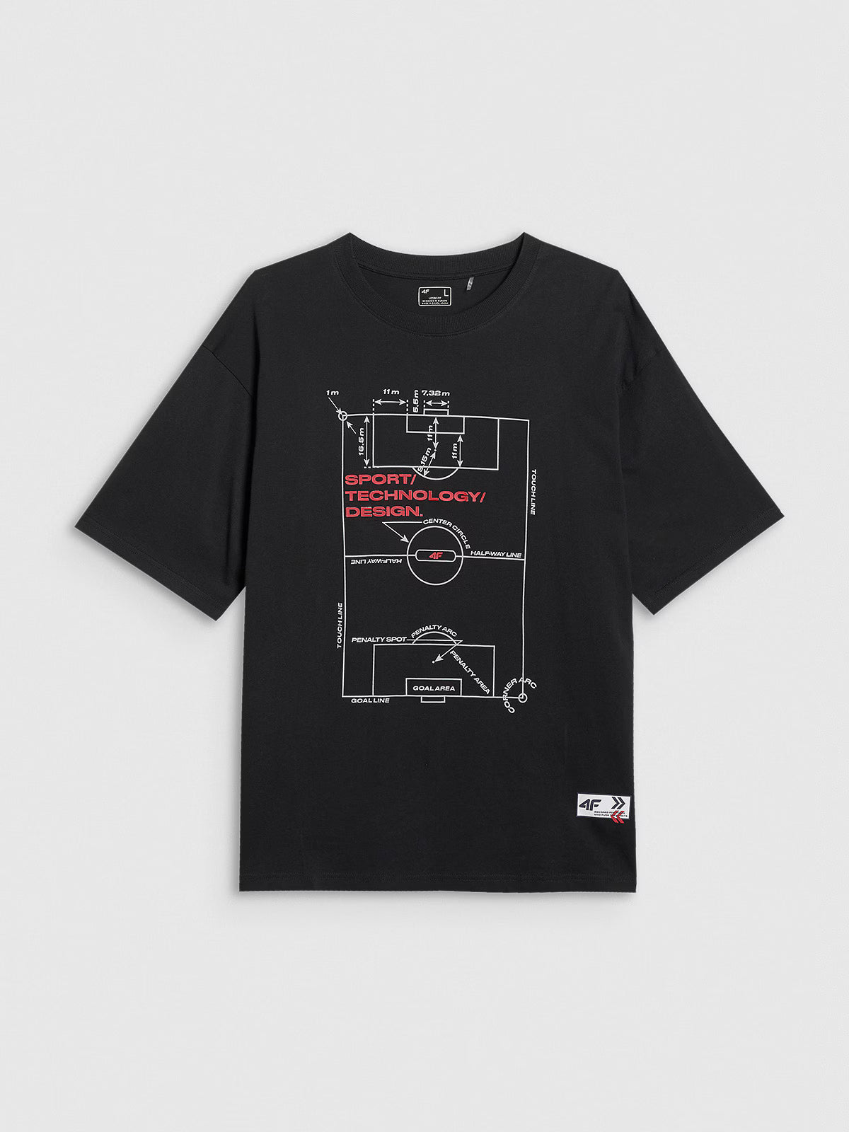 T-shirt oversize z nadrukiem męski