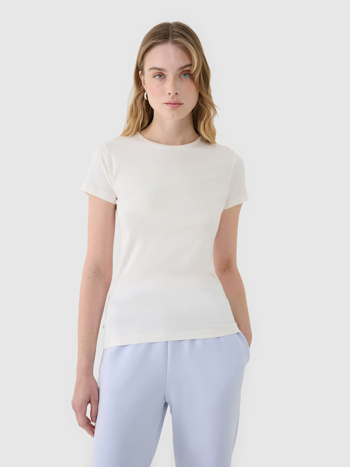 T-shirt slim z modalem damski