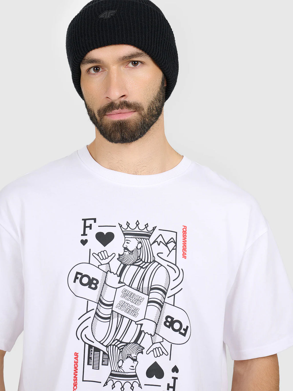 T-shirt loose z nadrukiem męski