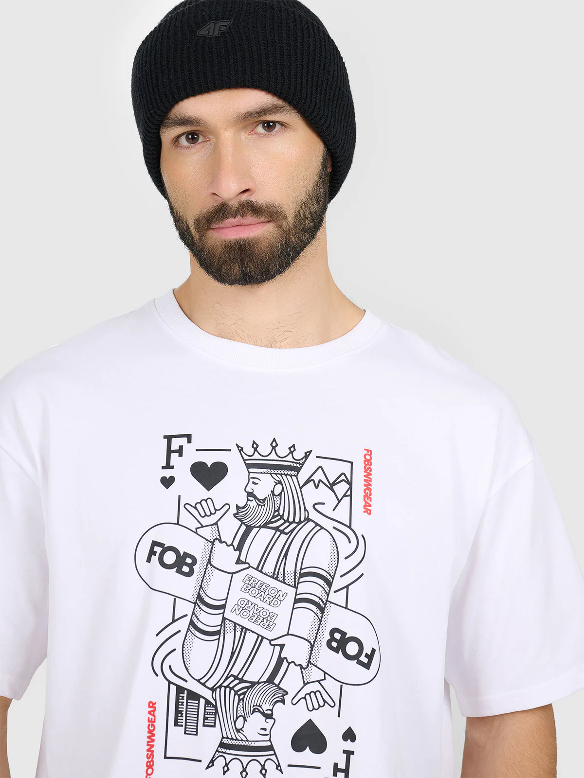T-shirt loose z nadrukiem męski