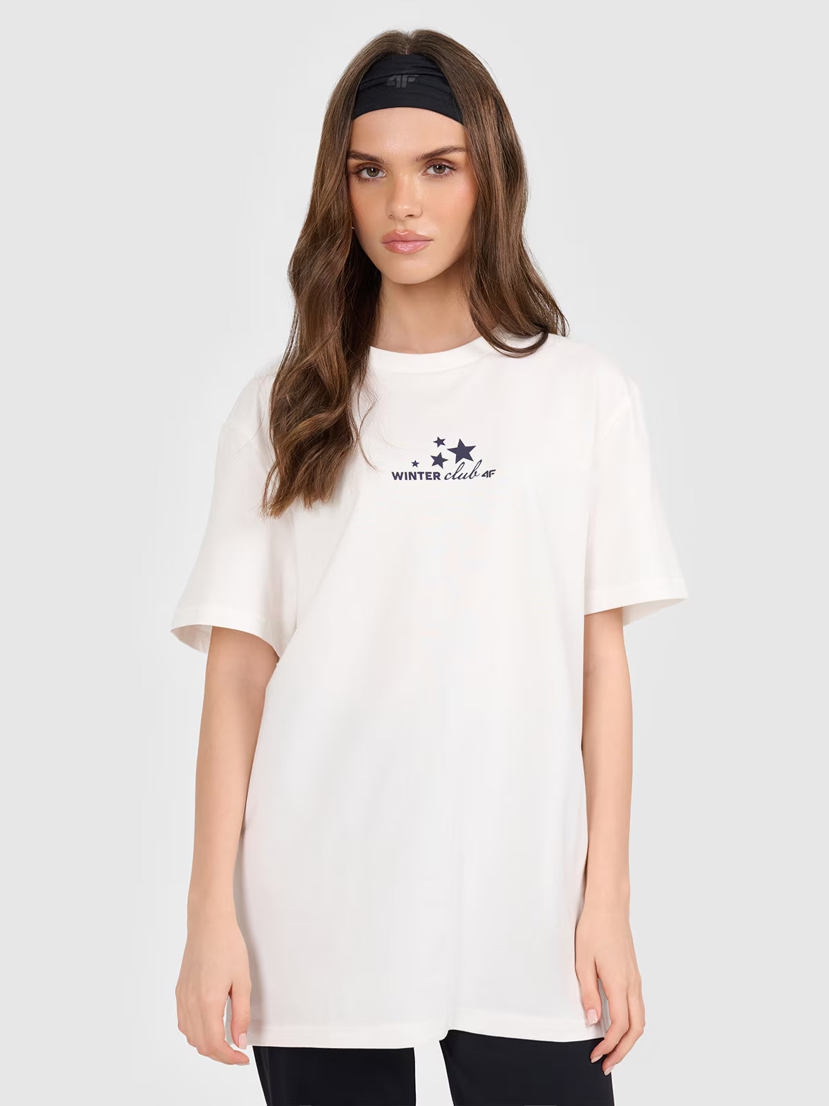 T-shirt oversize z nadrukiem damski