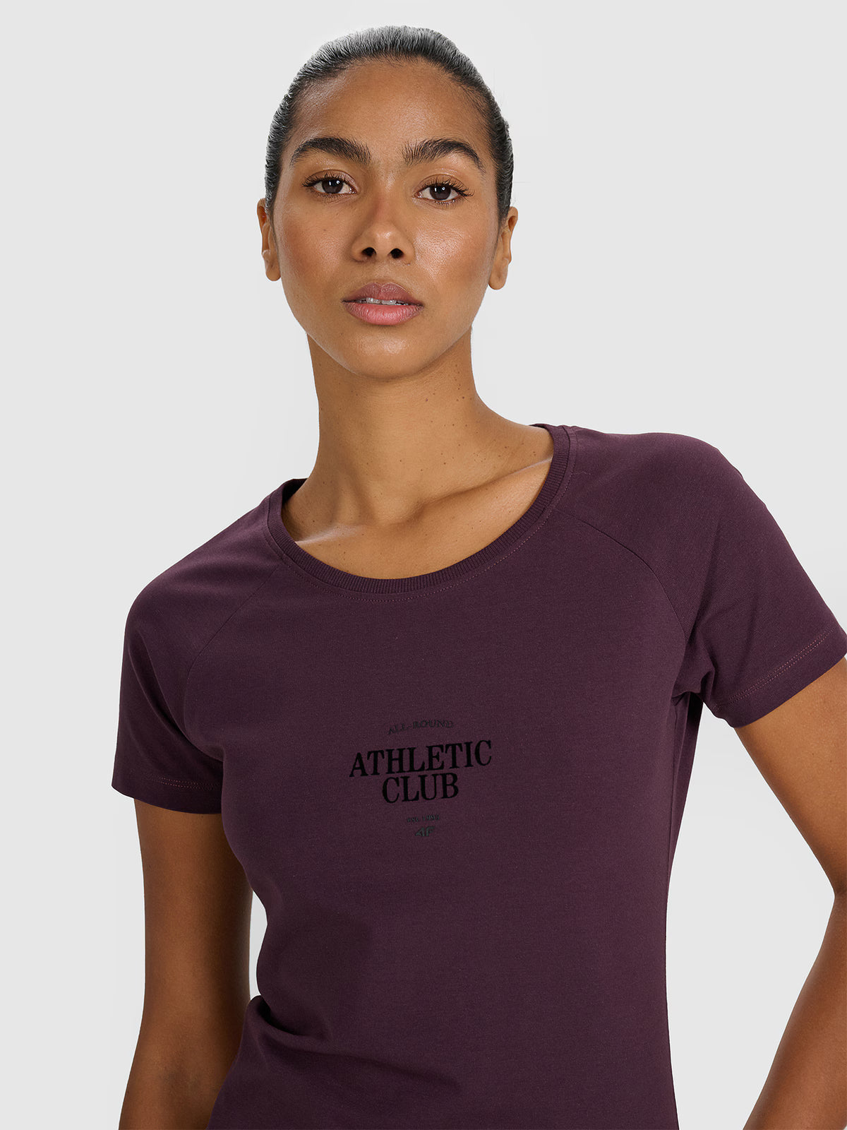 T-shirt slim z nadrukiem damski