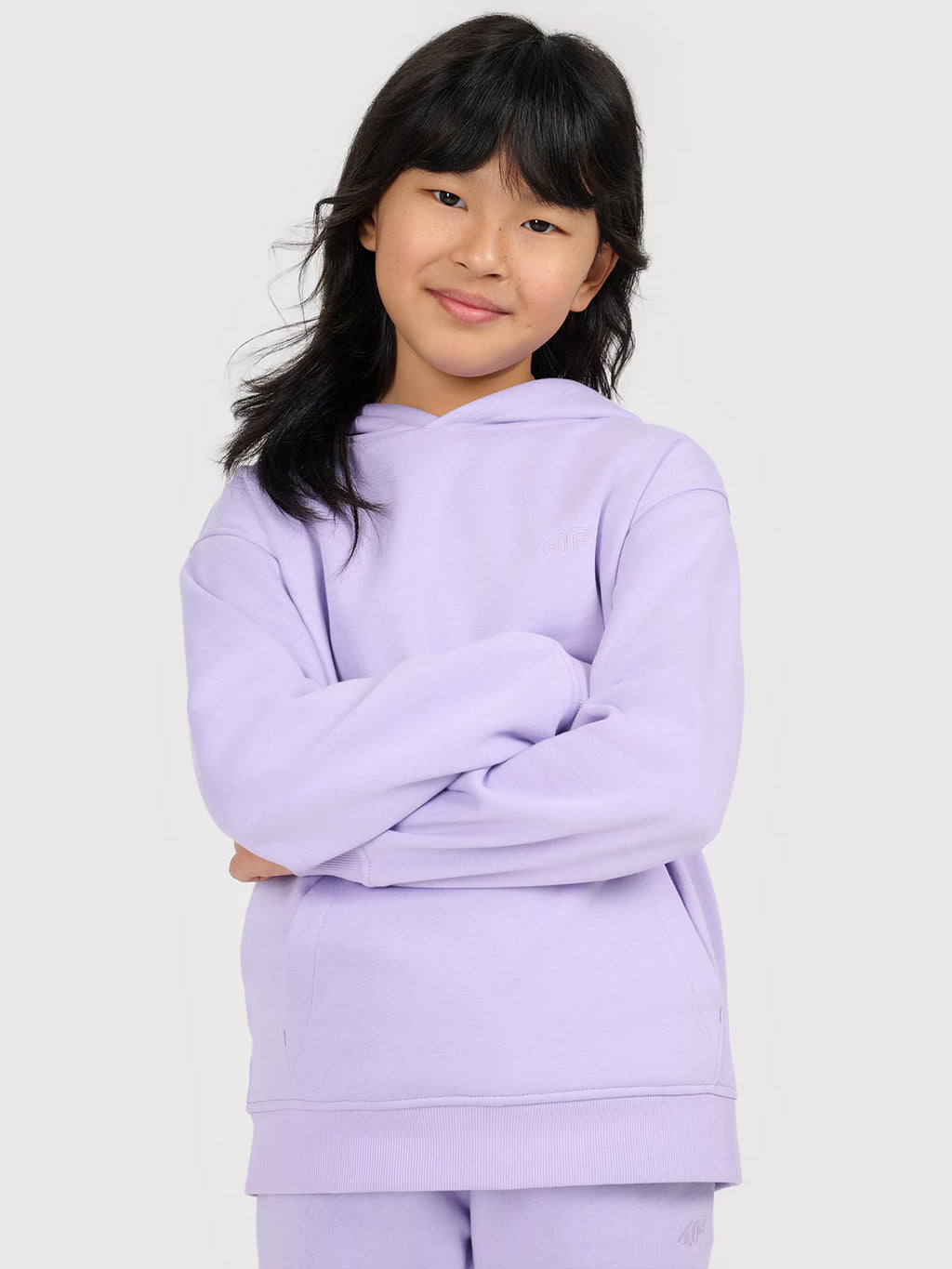 Bluza dresowa regular z kapturem dziewczęca