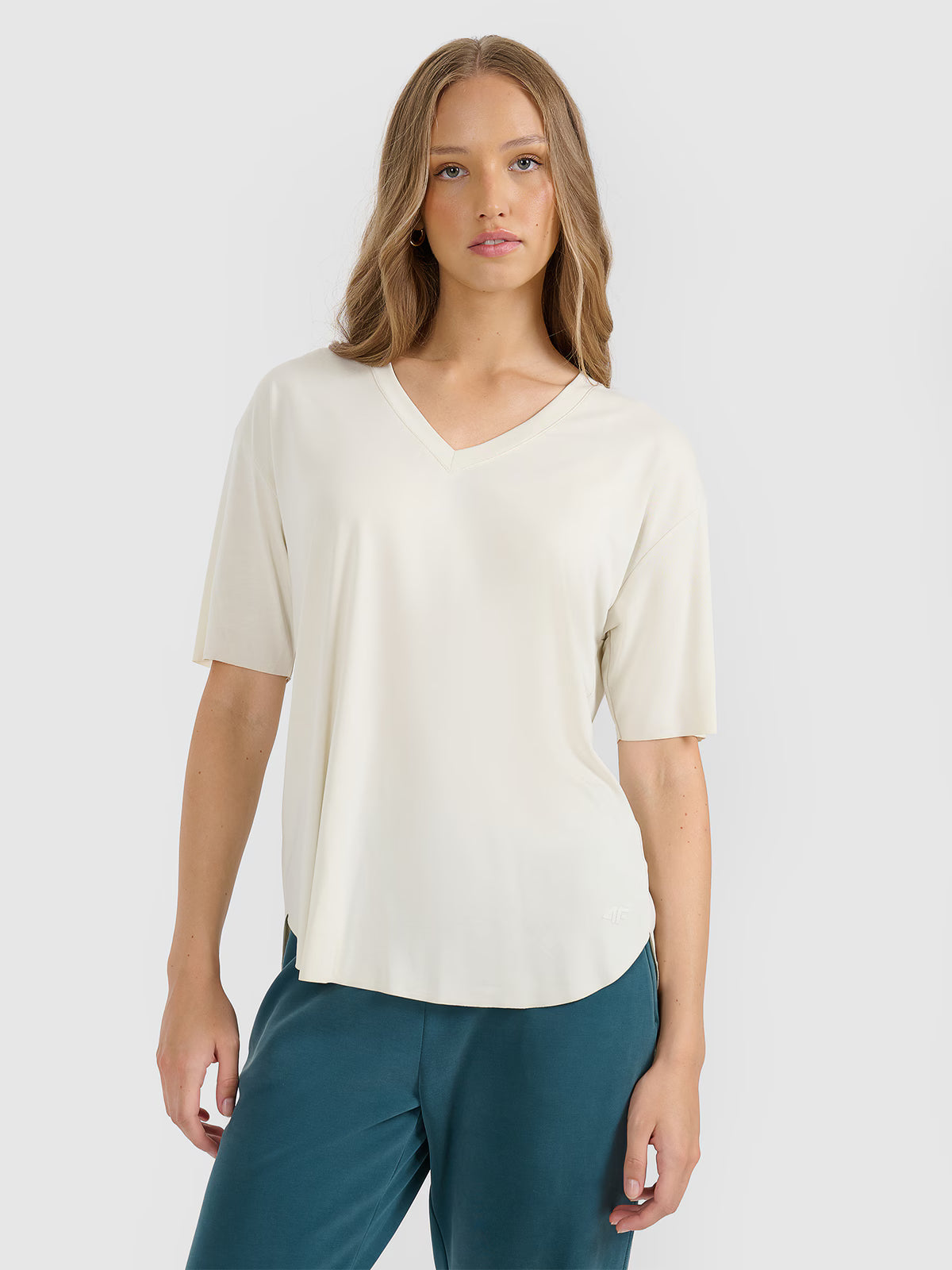 T-shirt oversize z modalem damski