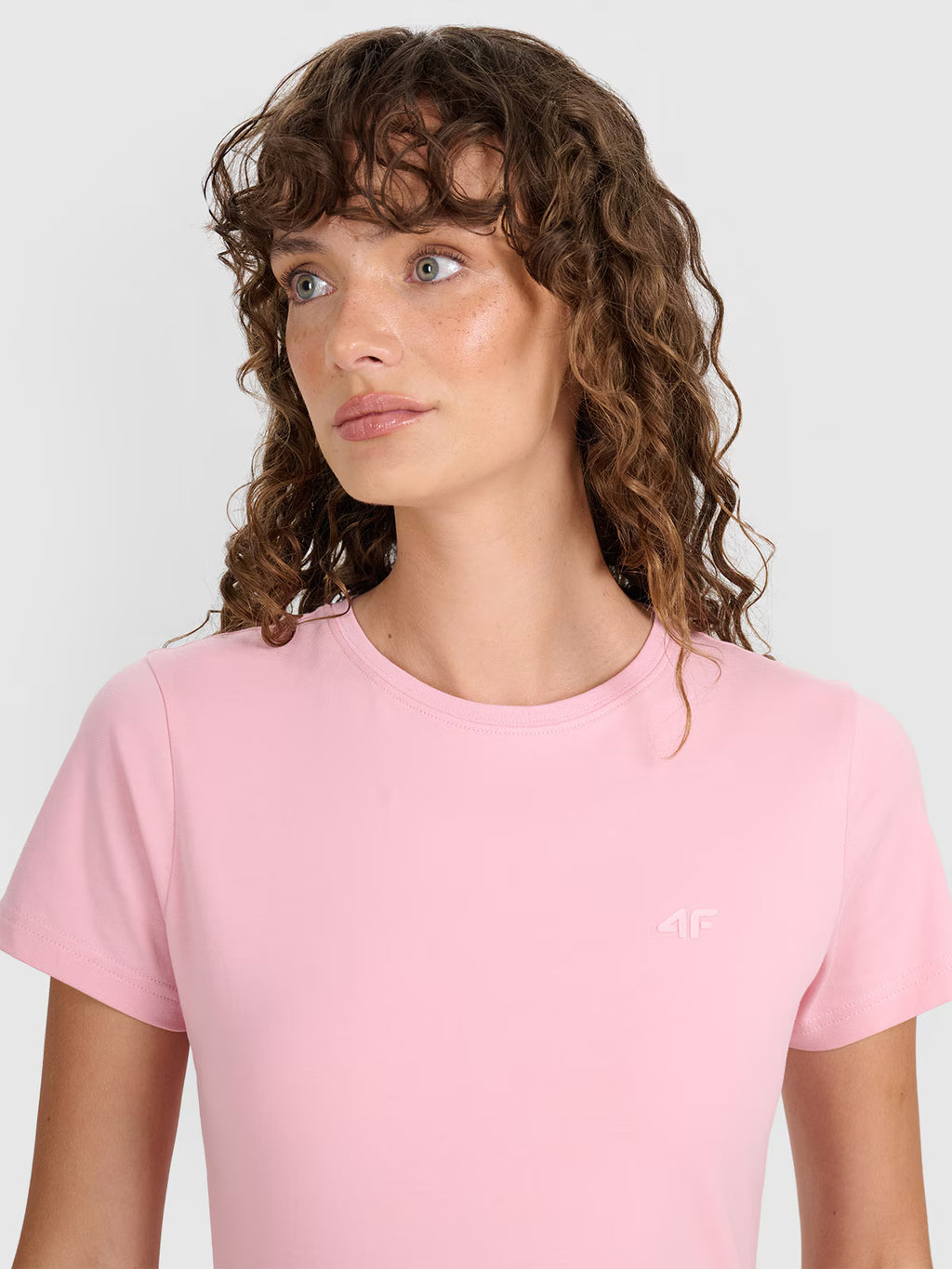 T-shirt slim gładki damski