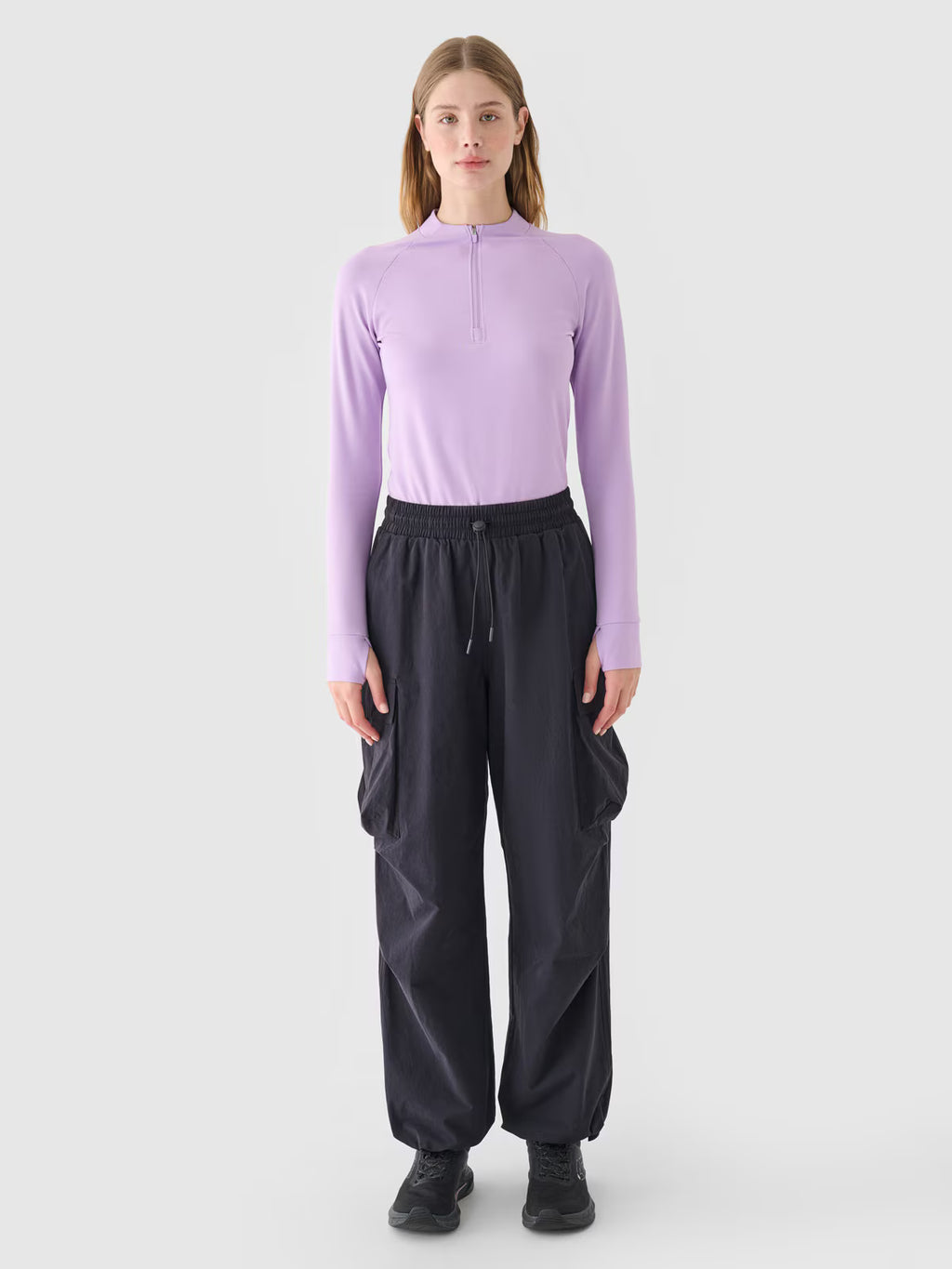 Longsleeve slim gładki damski