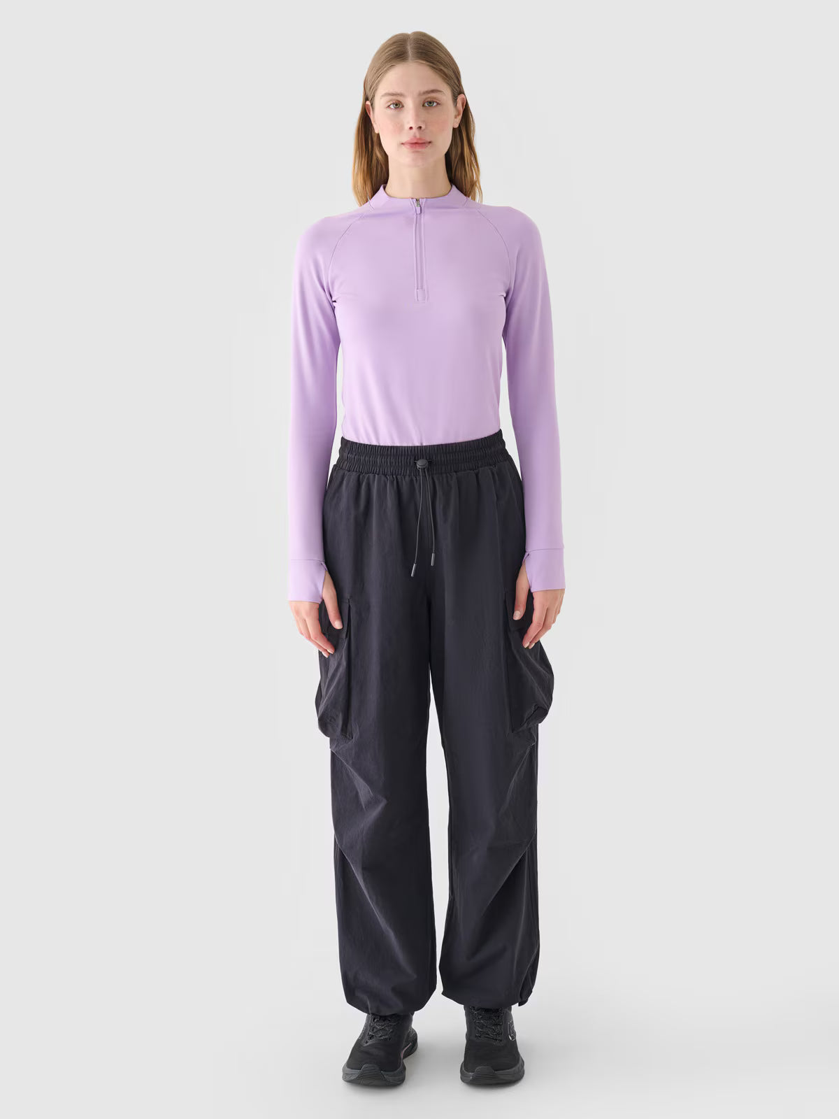 Longsleeve slim gładki damski