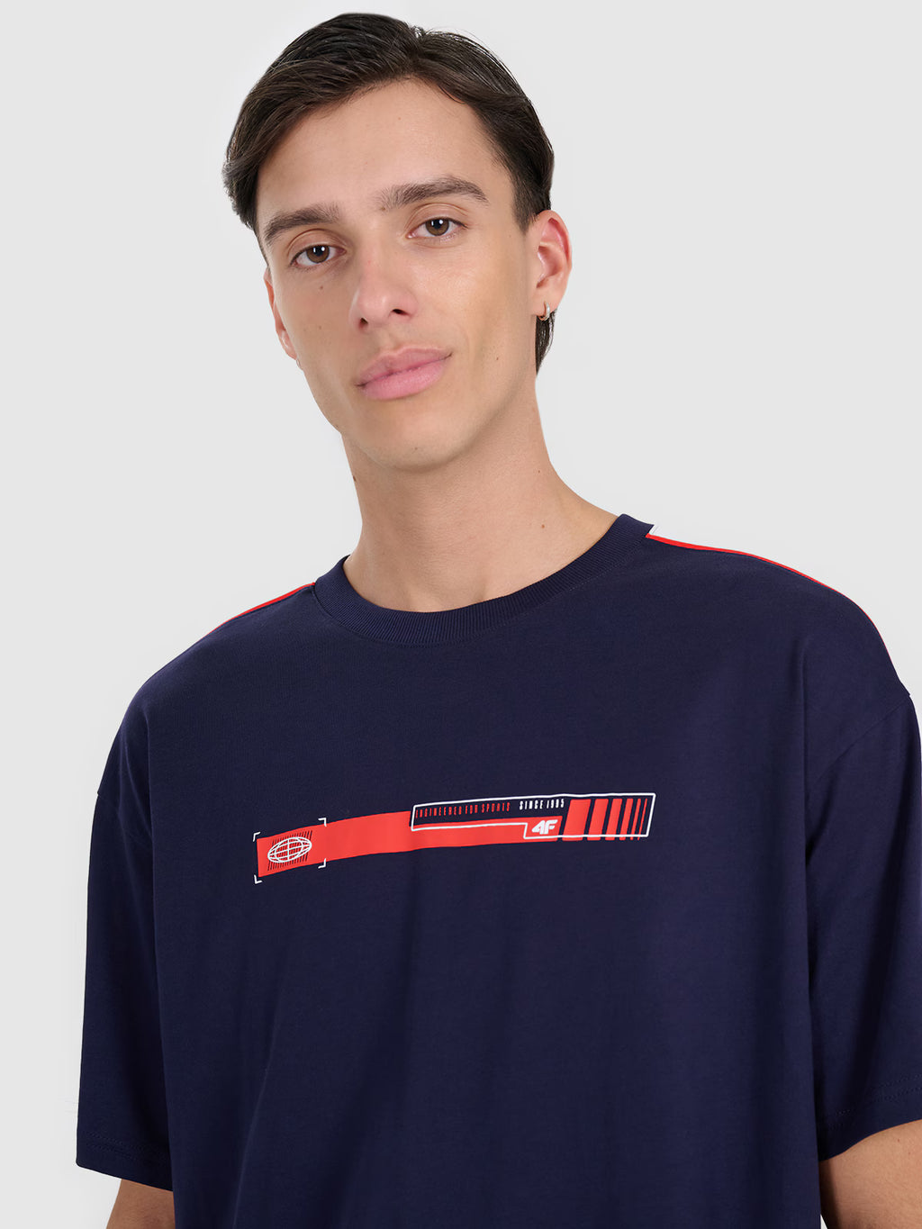 T-shirt oversize z nadrukiem męski