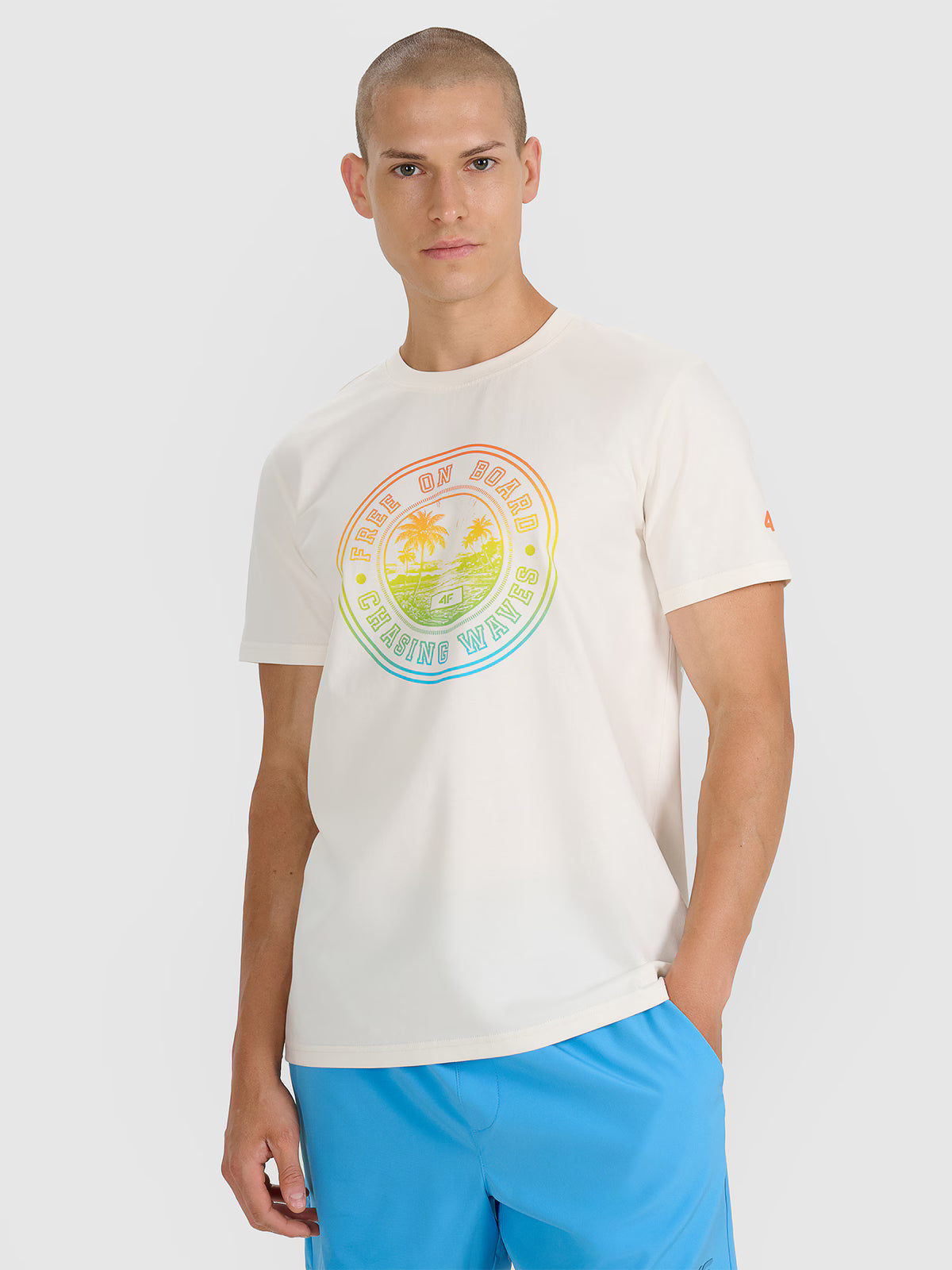 T-shirt regular z nadrukiem męski