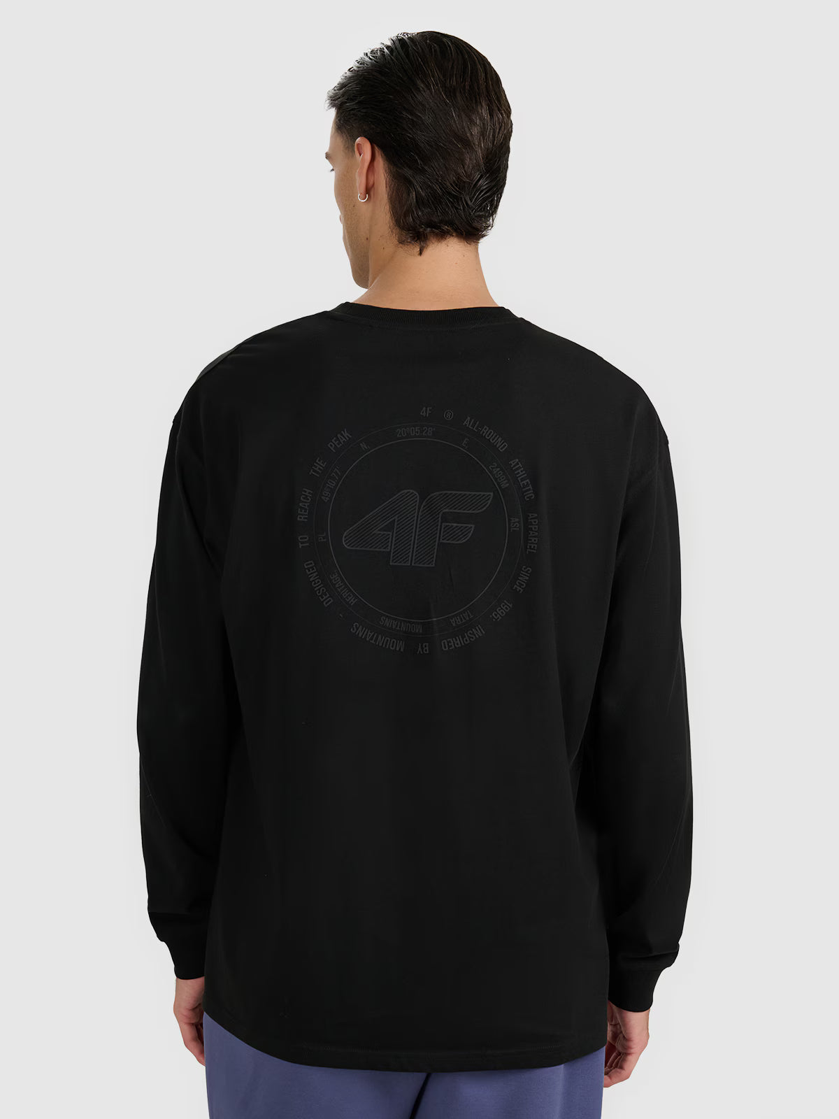 Longsleeve oversize z nadrukiem męski