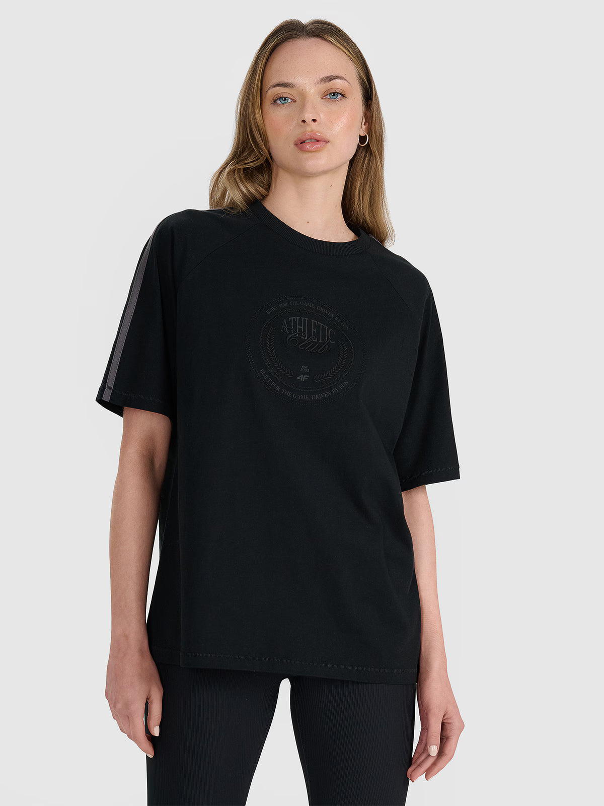 T-shirt oversize z nadrukiem damski