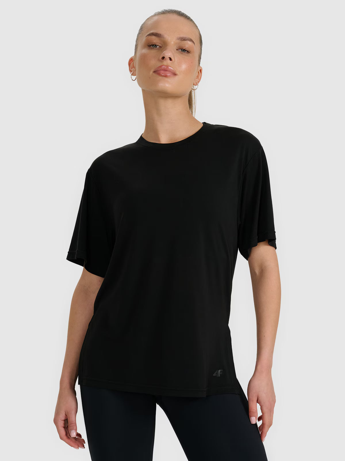 T-shirt oversize z modalem damski