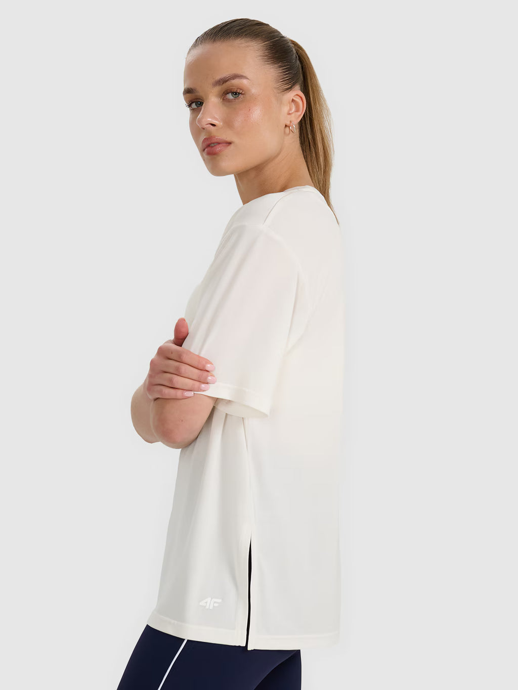 T-shirt oversize z modalem damski