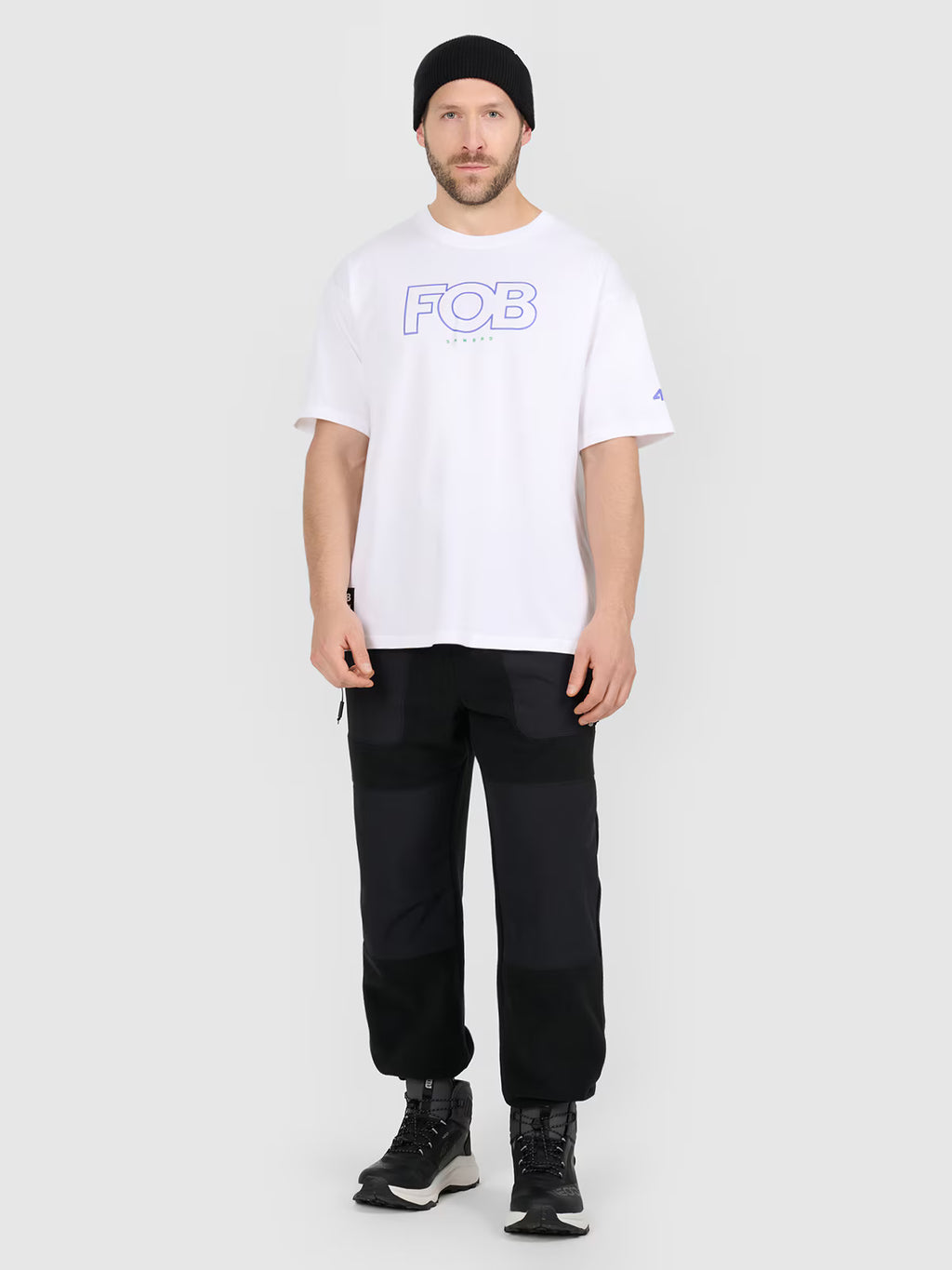 T-shirt loose z nadrukiem męski
