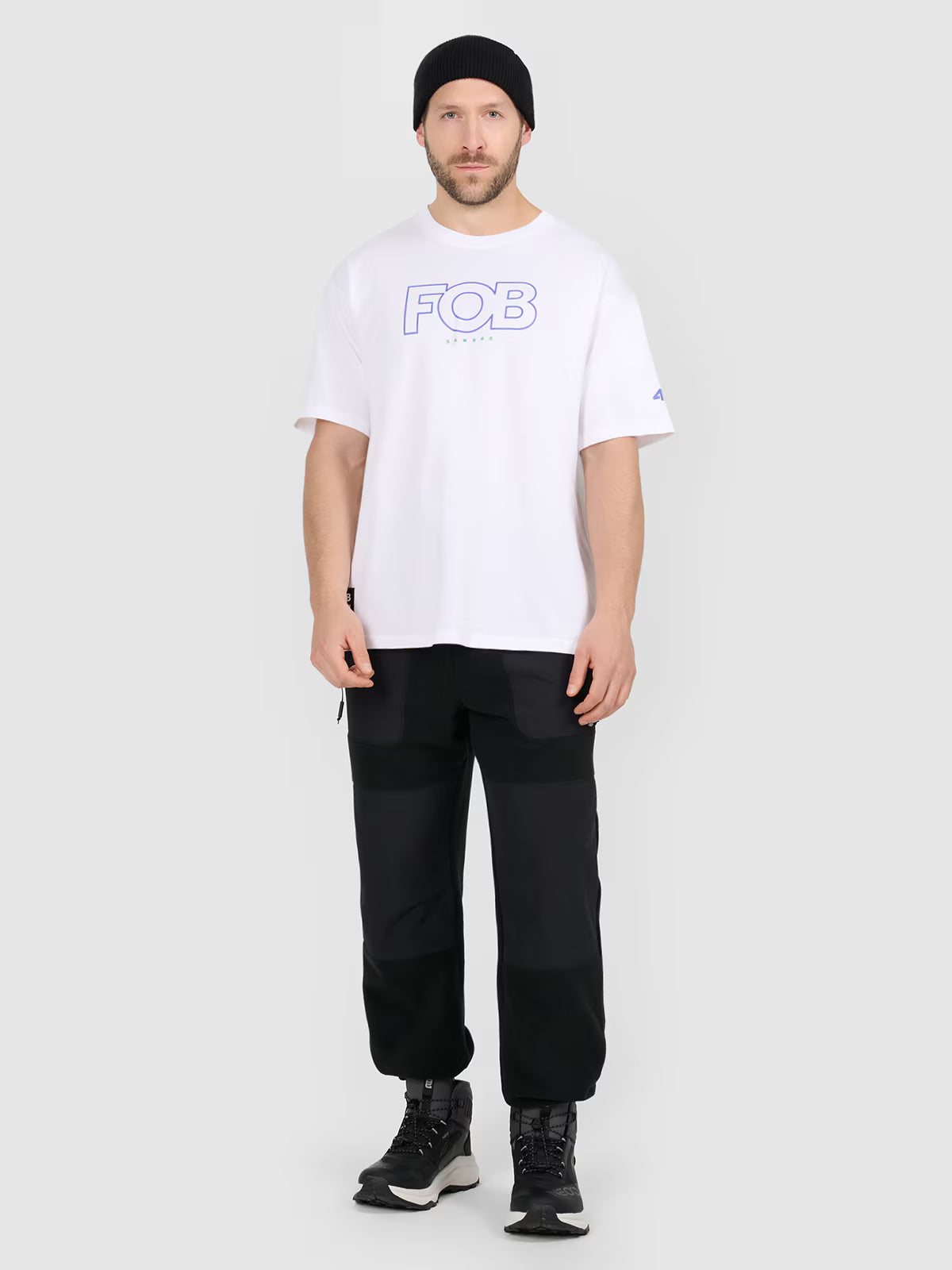 T-shirt loose z nadrukiem męski
