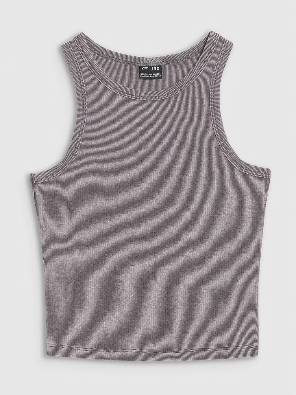 Crop top slim z prążkowanej dzianiny dziewczęcy