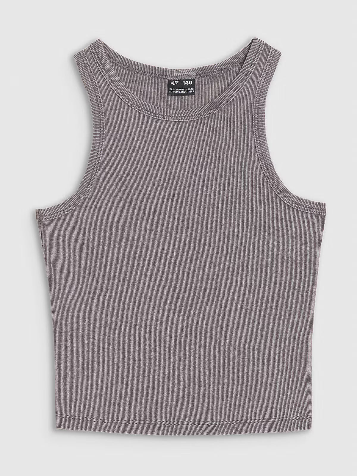 Crop top slim z prążkowanej dzianiny dziewczęcy