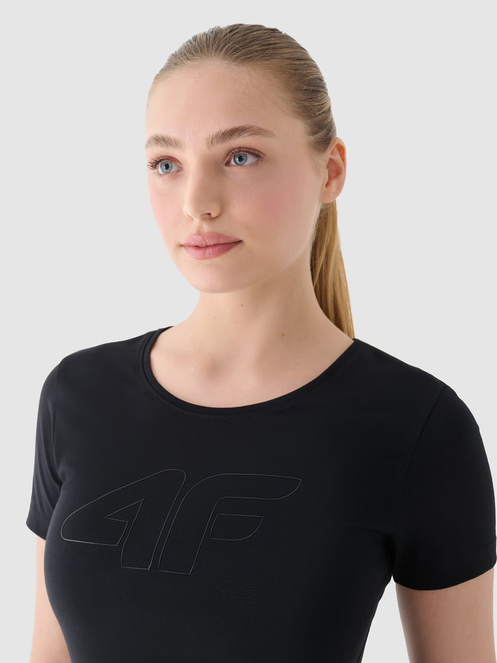 T-shirt slim z nadrukiem damski