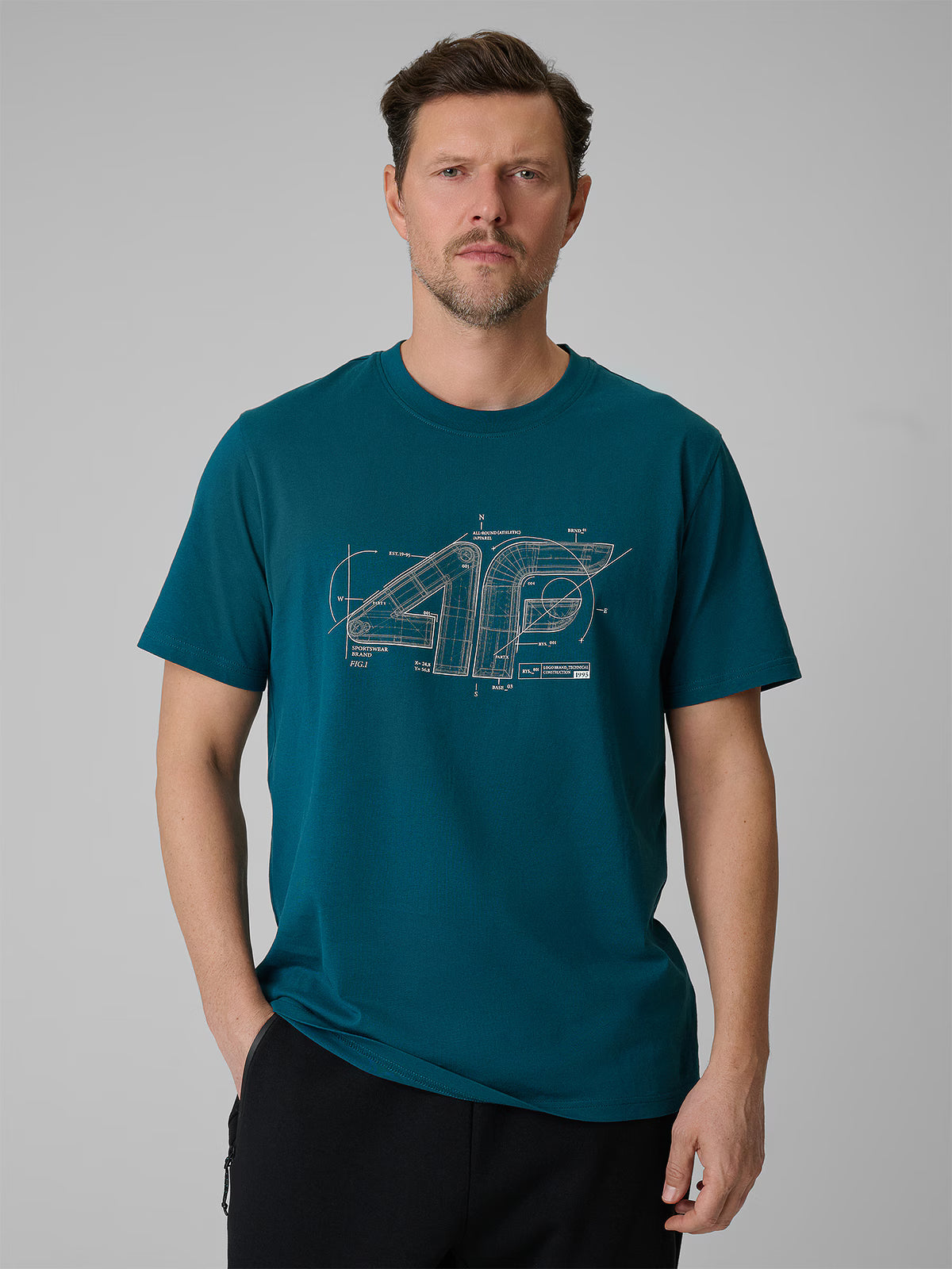 T-shirt regular z nadrukiem męski