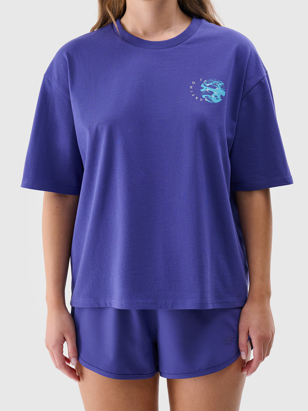 T-shirt oversize z nadrukiem damski
