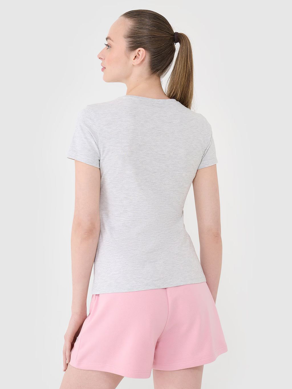 T-shirt slim gładki damski