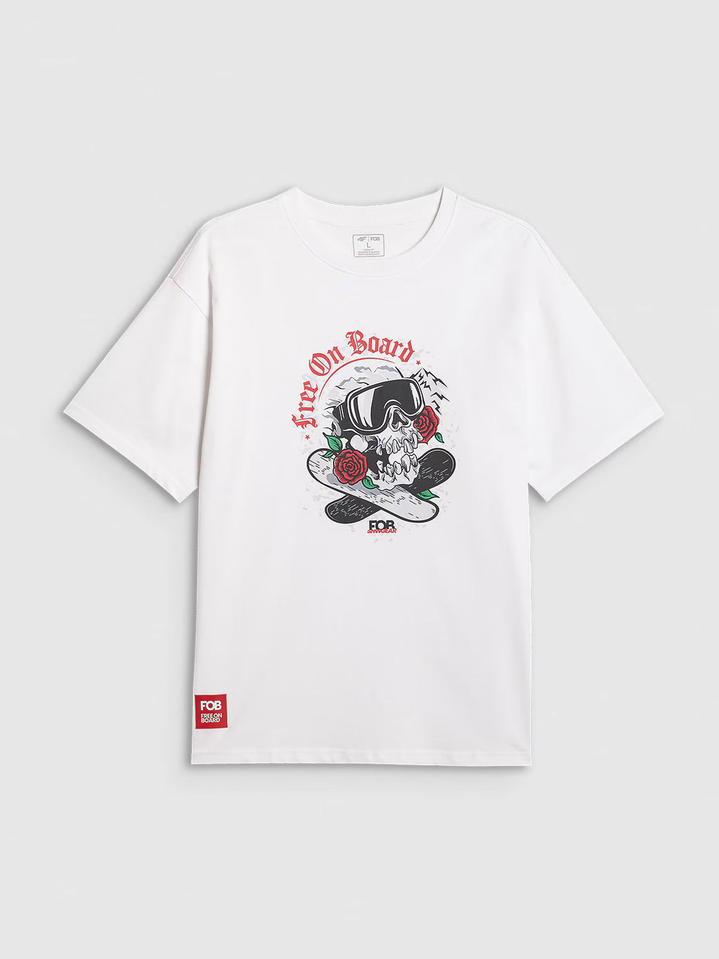 T-shirt loose z nadrukiem męski