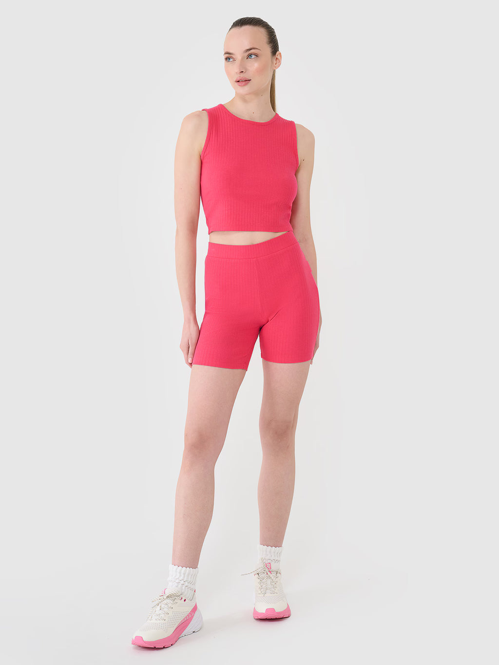 Crop top dzianinowy damski