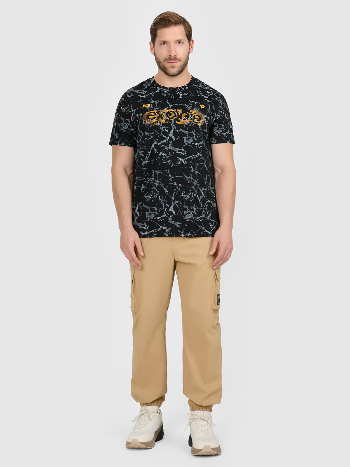 T-shirt regular z nadrukiem męski