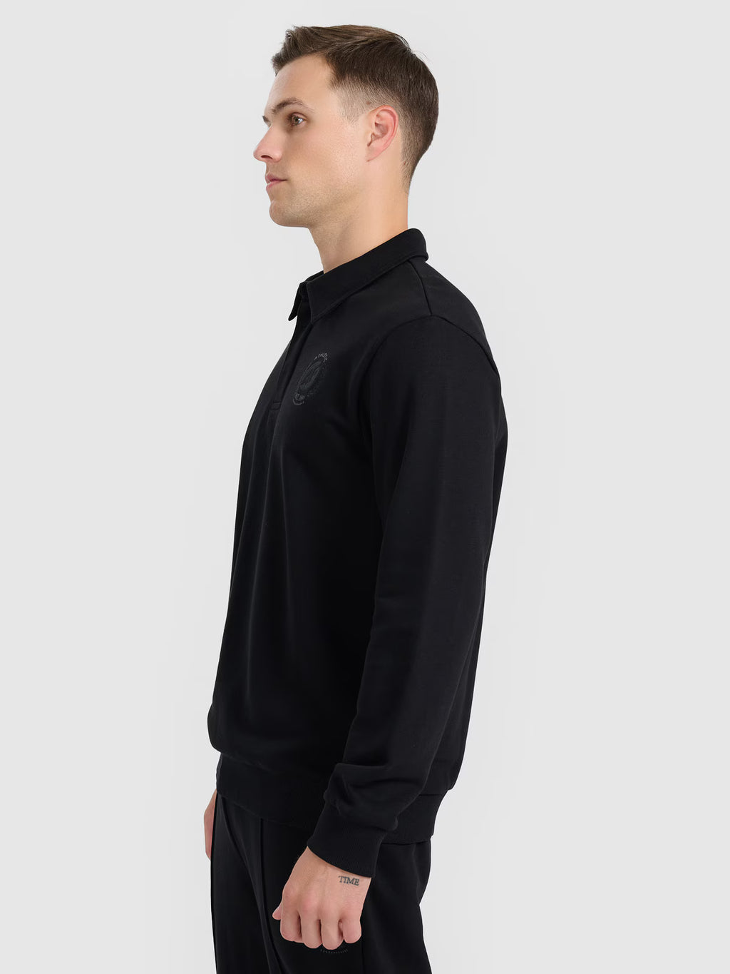 Bluza dresowa regular z kołnierzykiem męska