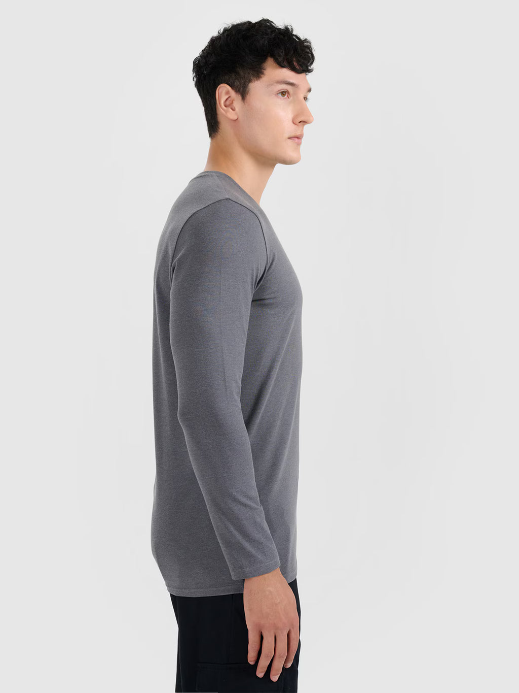 Longsleeve slim gładki męski
