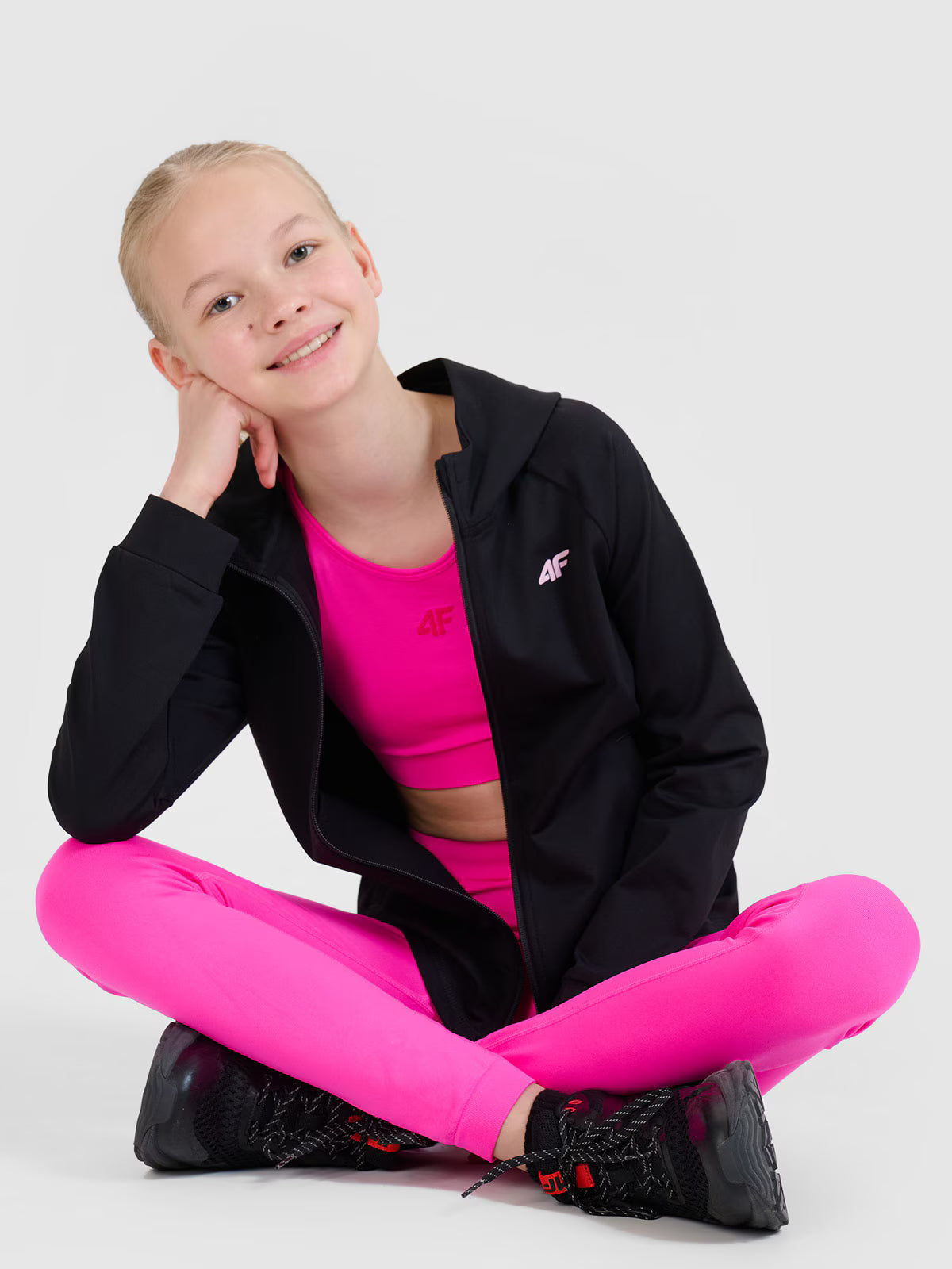 Legginsy sportowe szybkoschnące dziewczęce