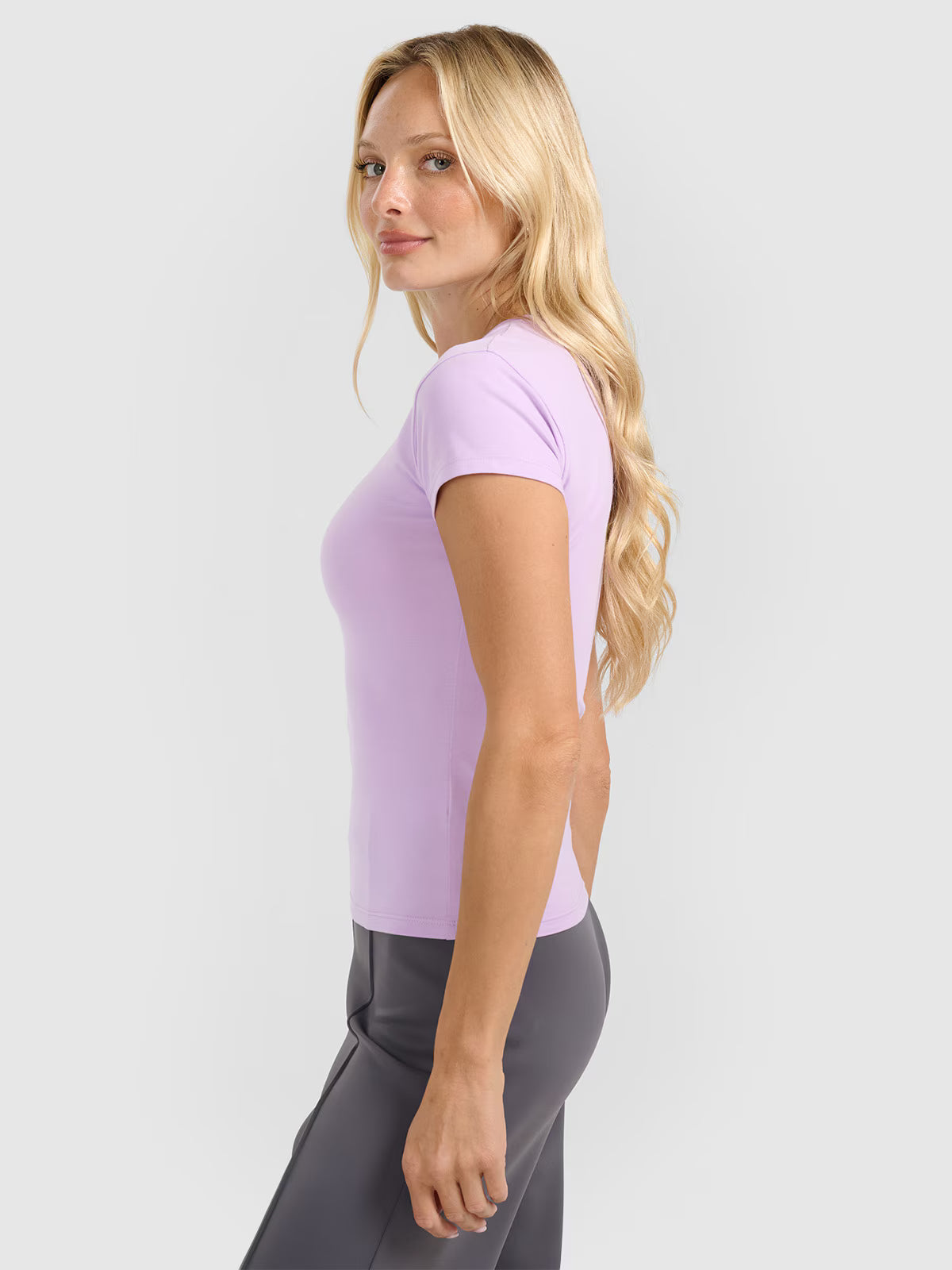 T-shirt slim gładki damski