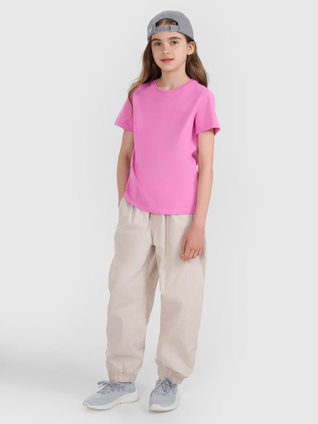 T-shirt regular gładki dziewczęcy