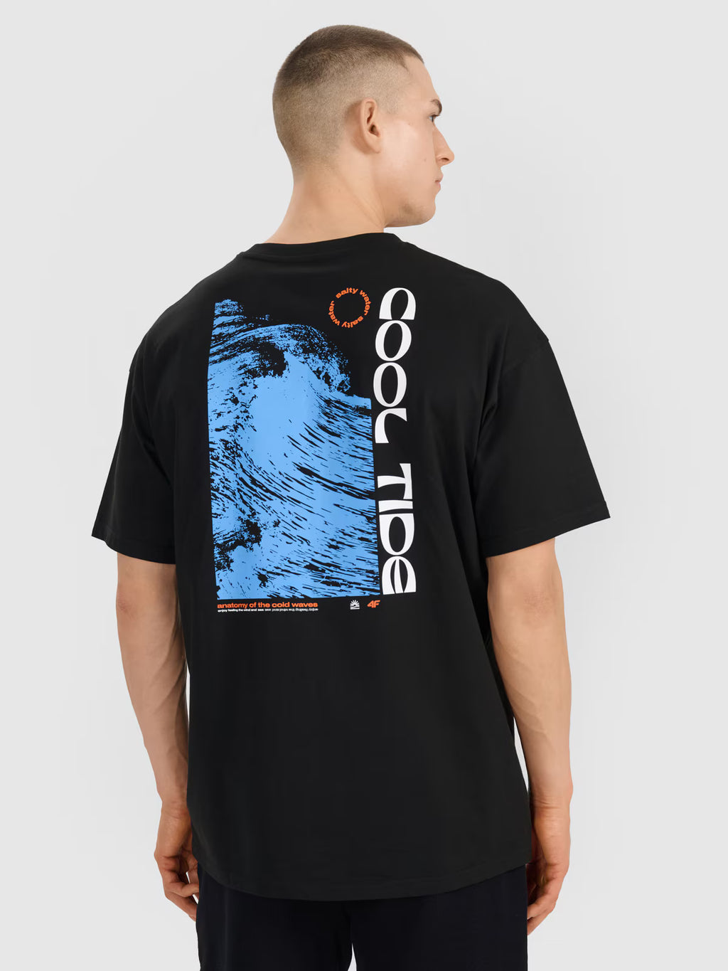 T-shirt oversize z nadrukiem męski
